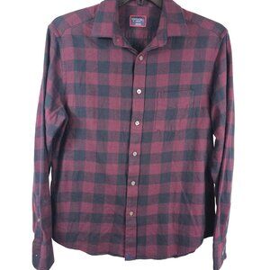 UnTuckit Men M Red Black Check Plaid Country Western Farmer Casual Outdoor Shirt